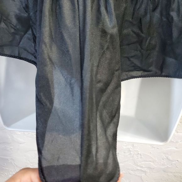Vintage silky one piece sexy lace black  slip wear size medium - Picture 9 of 10
